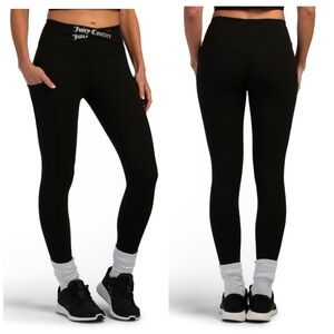 🖤🔹️Juicy Couture 🔹️Black Anthracite Leggings with Logo Waistband